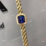 Replica Vintage Rolex Cellini Ladies Watch Full Gold Blue Roman Face 21mm